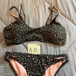 Green cheetah print bikini